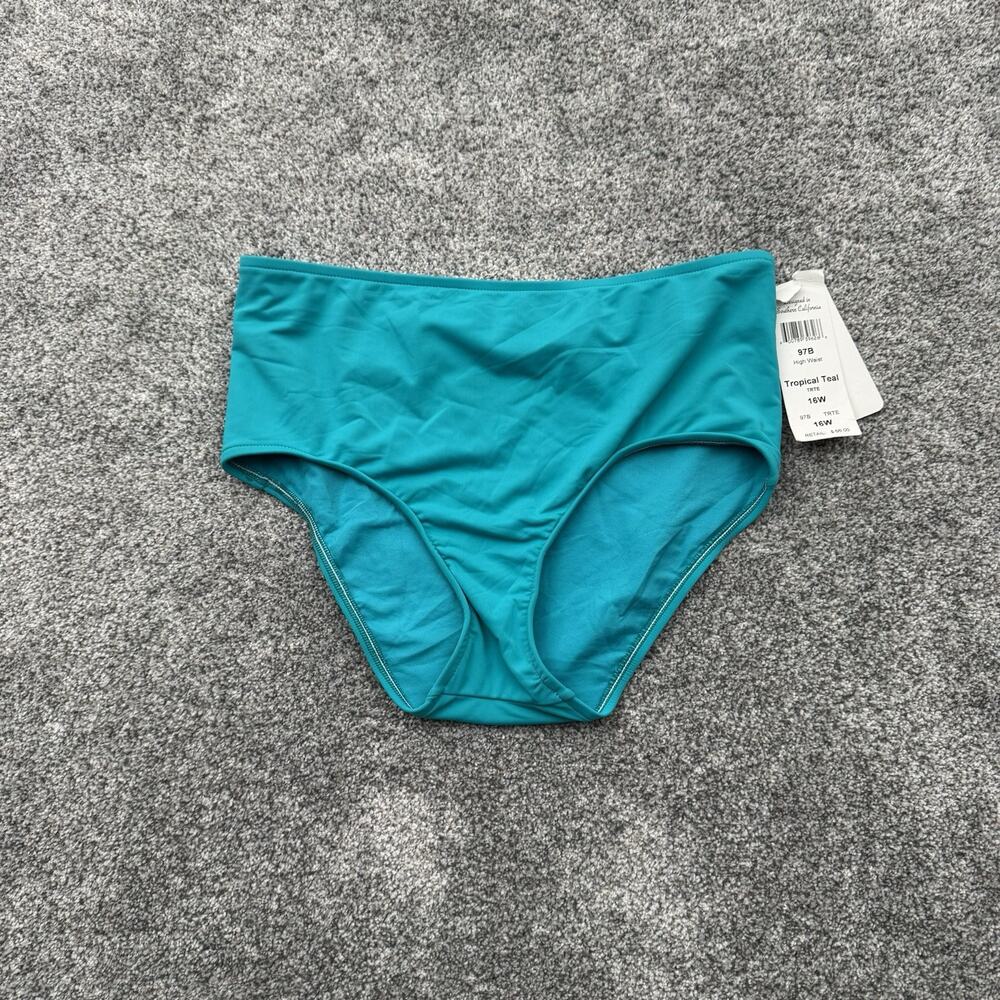 Sunsets Bikini Bottom Womens 16W Plus Swim High Waisted Retro 50s Resort Chic